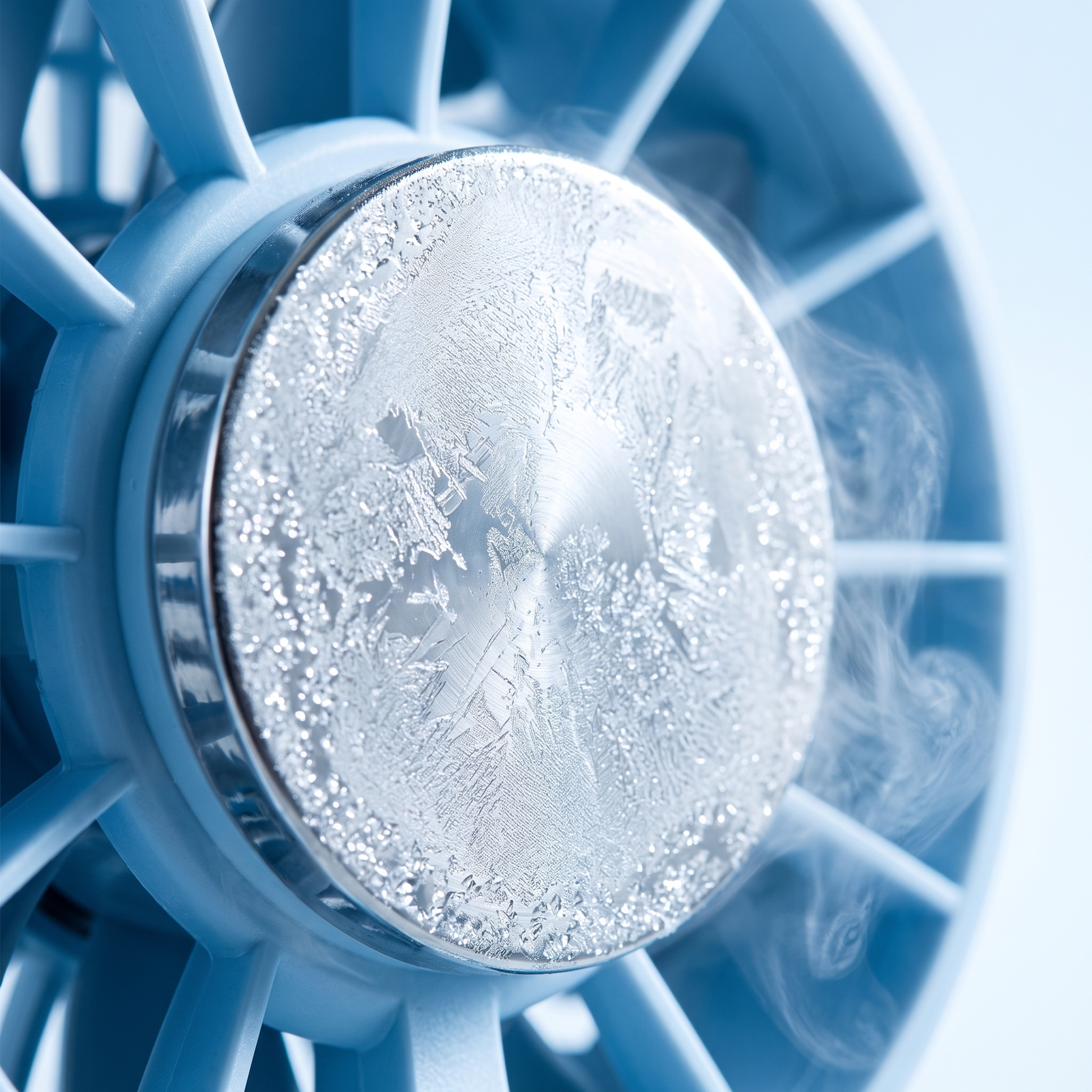 Cooling plate covered in frost