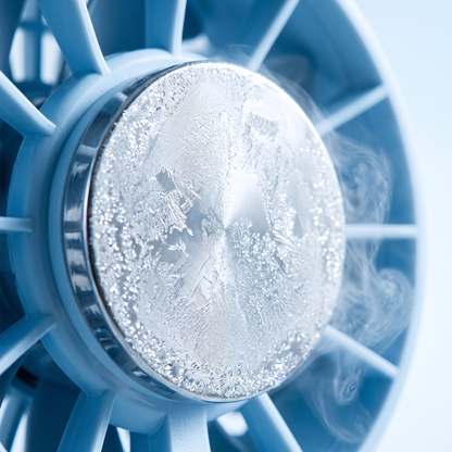 Cooling plate covered in frost