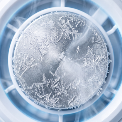 Frost forming on the cooling plate